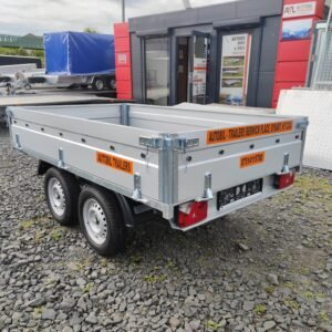 NEW 8,2ft x 5ft Twin Axle Hochlander Trailer With Drop Down Sides 1300KG Braked