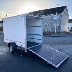 BRAND NEW BOX TRAILER 8FT x 5FT x 6FT WITH A RAMP UNBRAKED 750KG