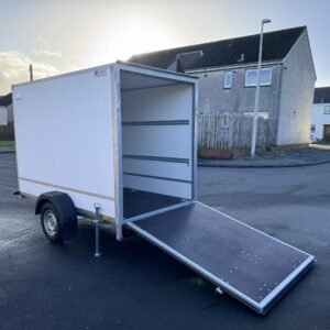 Brand New 8,5ft x 5ft x 6ft Single Axle Box Trailer With Ramp 1300KG Braked