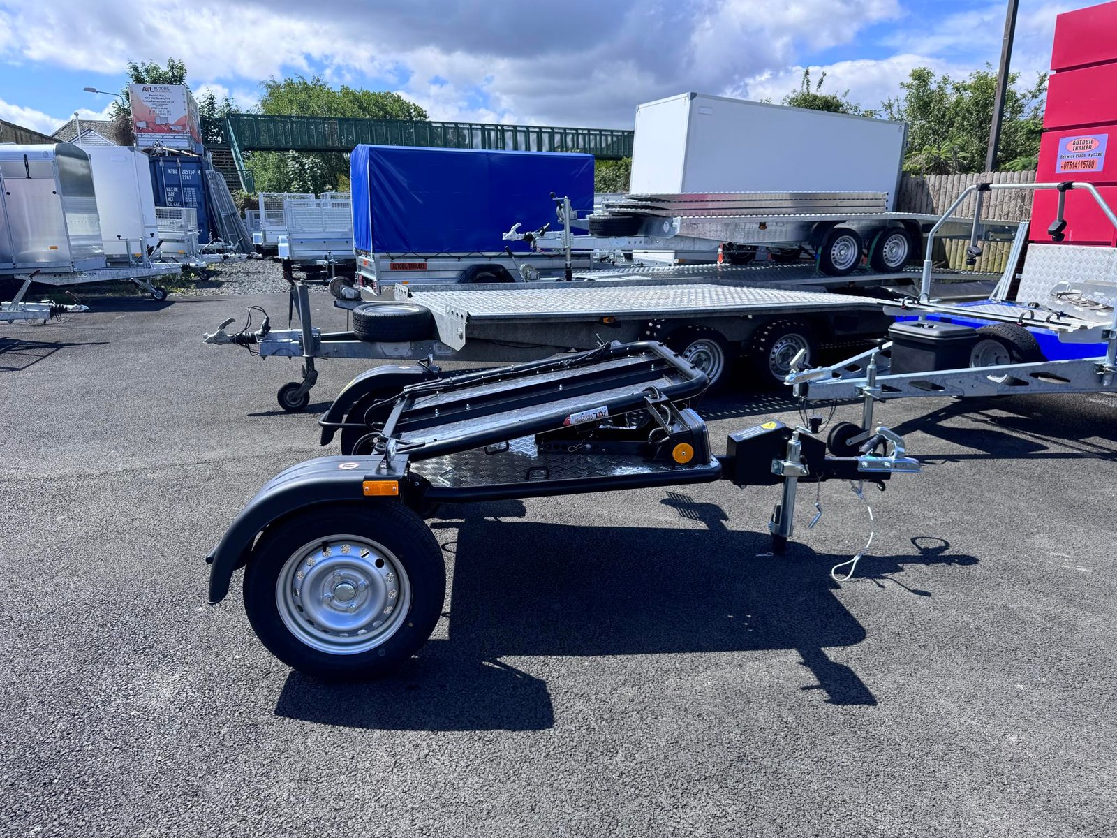 Lorries new motorcycle trailer two bike trailer folding 750kg - Image 12