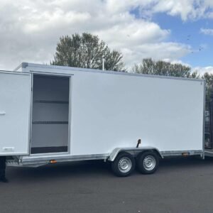 BRAND NEW NIEWIADOW 5M x 2M x 2M TWIN AXLE BOX TRAILER WITH RAMP AND SIDE DOOR 2700KG BRAKED